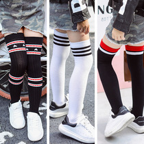 Spring and autumn children over knee three bars long barrel socks girlsAmerica and Europe Chaostocking All cotton boys football socks perform high-barrel socks women