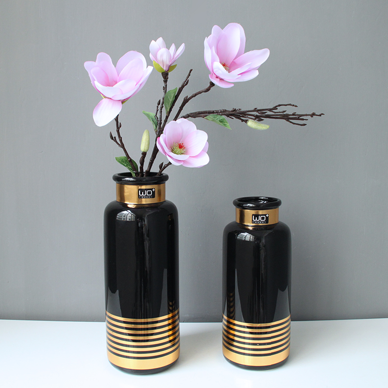 Move black ceramic vase on the table decoration light high - grade key-2 luxury decoration wind vase furnishing articles furnishing articles of key-2 luxury