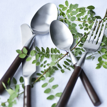 Wonderful HOME Wood Handle Foreign Trade Outlet Japan Red Wood Handle Stainless Steel Cutlery Solid Wood Western Dining Knife Fork Western Dining Cutlery