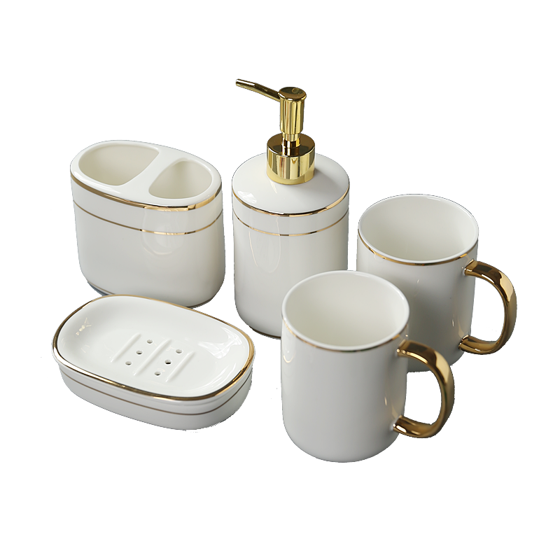 Nordic light set the key-2 luxury of ceramic sanitary ware has five suit bathroom articles for use that wash gargle gargle cup toothbrush cup toilet kit