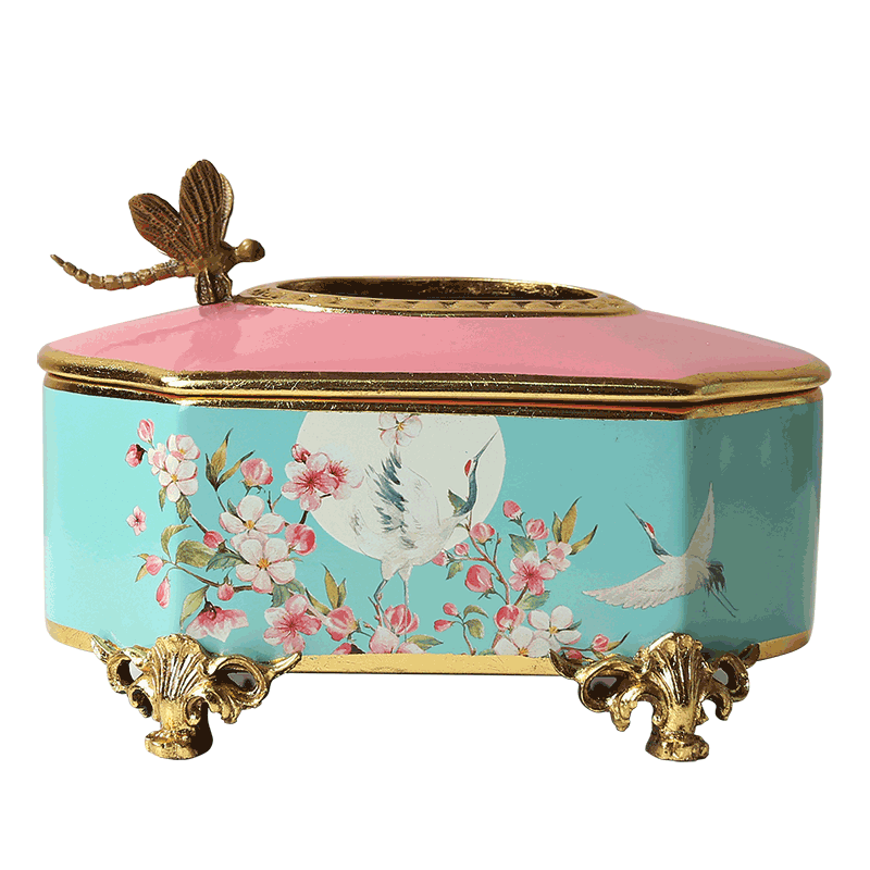 American light and decoration ceramics tissue box furnishing articles smoke box of new Chinese style household, sitting room tea table smoke box place adorn adornment paper