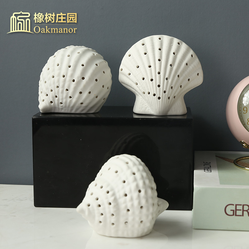 Small night towns Nordic furnishing articles shell lamp ceramic creative valentine 's day, the bedroom room decoration desktop ornaments