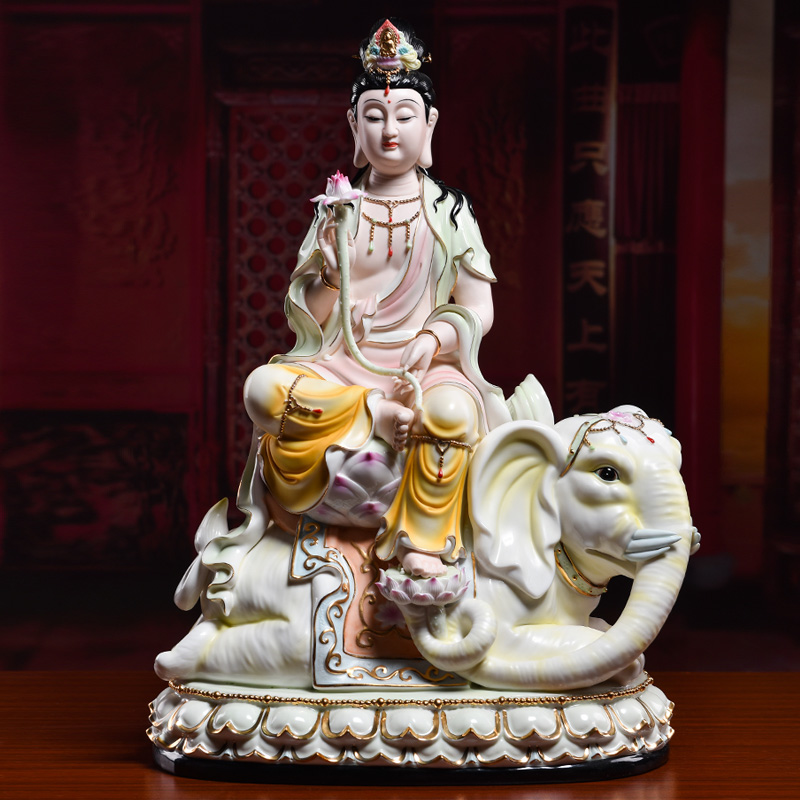 Yutang dai ceramic Buddha temple consecrate three SAN hua yan/20 inches/samantabhadra bodhisattva manjusri bodhisattva D03-10