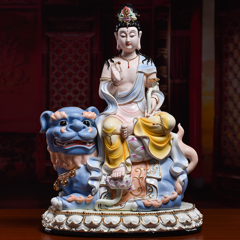 Yutang dai ceramic Buddha temple consecrate three SAN hua yan/20 inches/samantabhadra bodhisattva manjusri bodhisattva D03-10