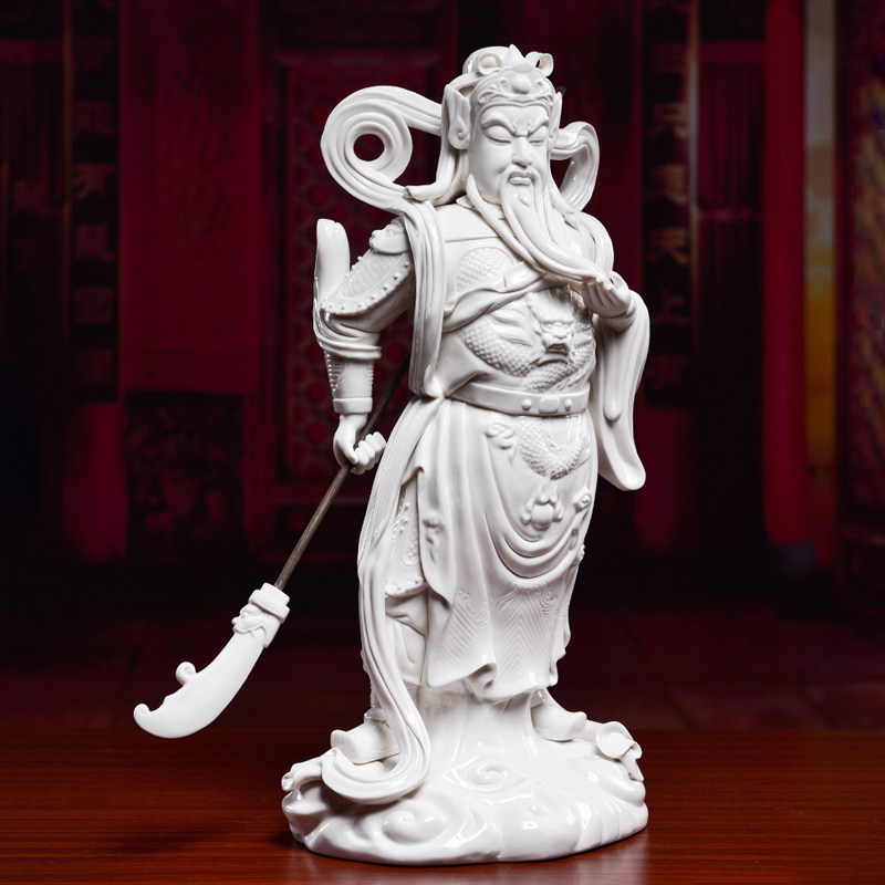 Yutang dai dehua white porcelain duke guan WeiTuo furnishing articles of Buddha dharma yoga blue WeiTuo a bodhisattva/D18-58