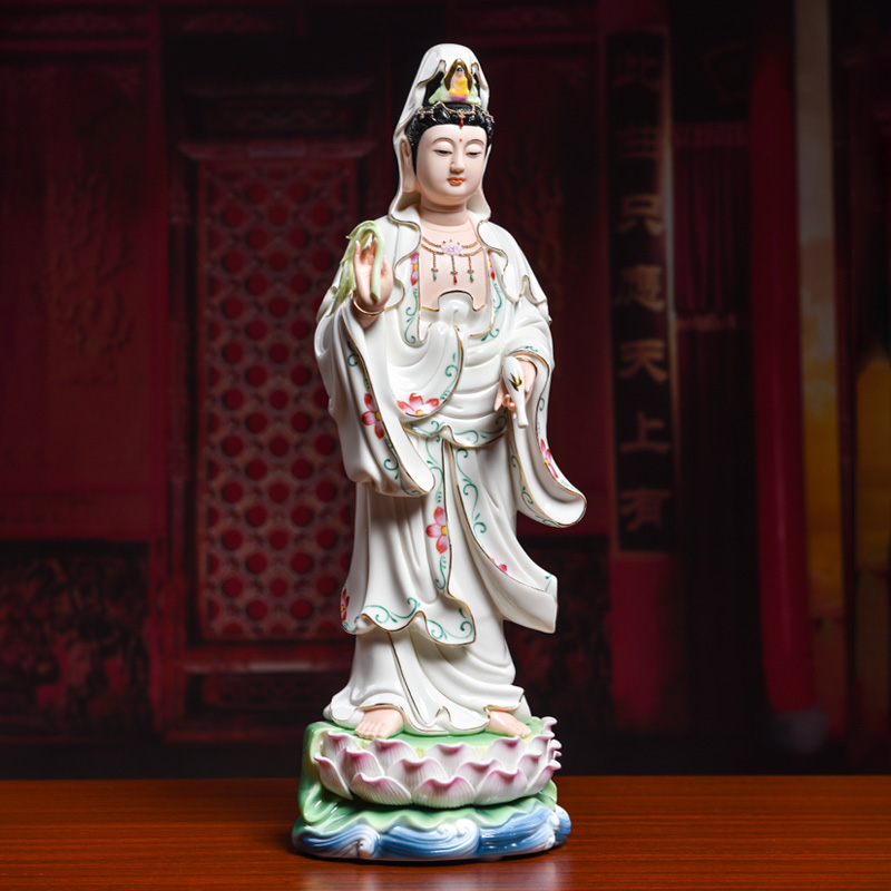 Yutang dai ceramic 17 inch western three holy spirit like home worship amitabha Buddha guanyin momentum to furnishing articles