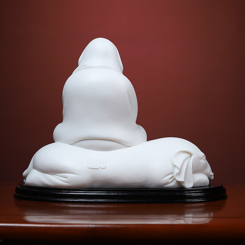 Yutang dai dehua white porcelain master Lin Luyang art smiling Buddha furnishing articles and gear/D01-510