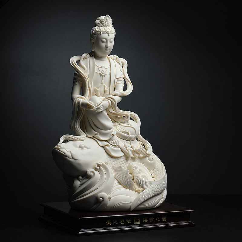 Guanyin jian - pin Lin yutang dai aojiang fish manually signed limited - edition ceramic Buddha its art collection furnishing articles