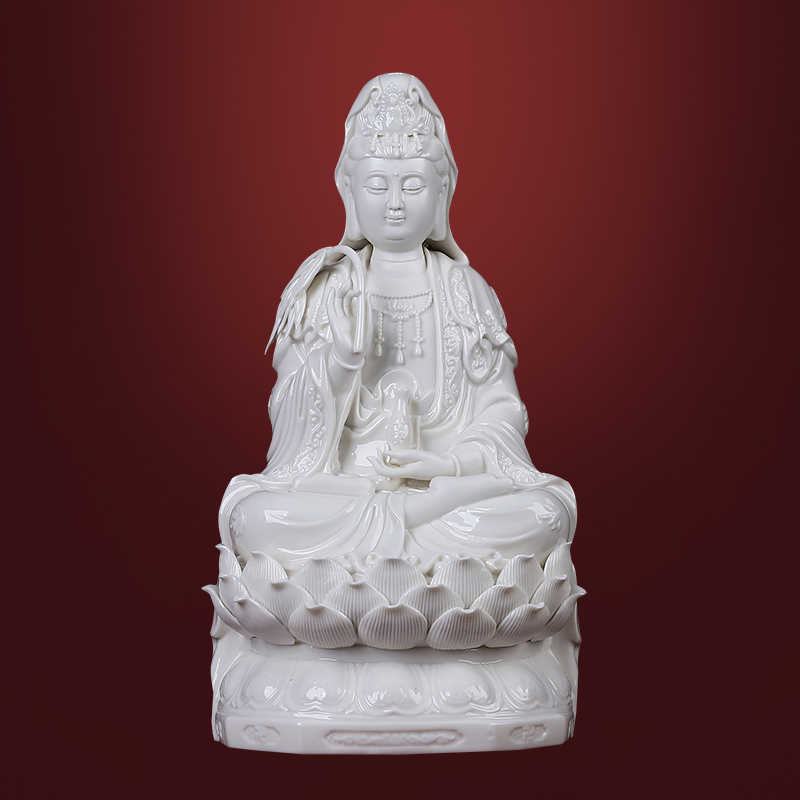 Yutang dai 12 inches west three holy spirit like ceramic Buddha retinues three holy Buddha holy spirit like home