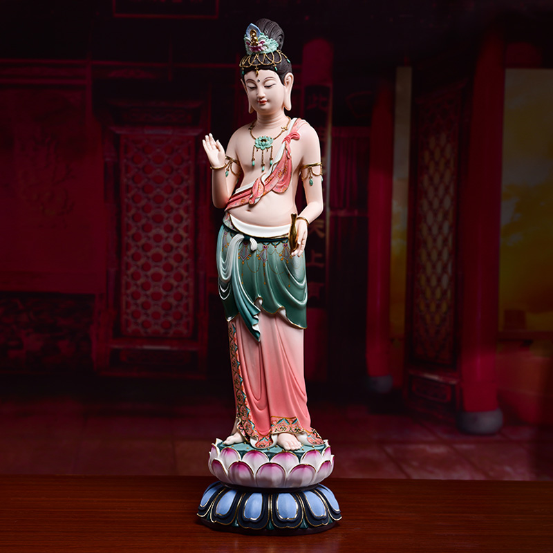 Yutang dai furnishing articles ceramic consecrate guanyin bodhisattva tathagata trend to small color three holy Buddha statute in the west