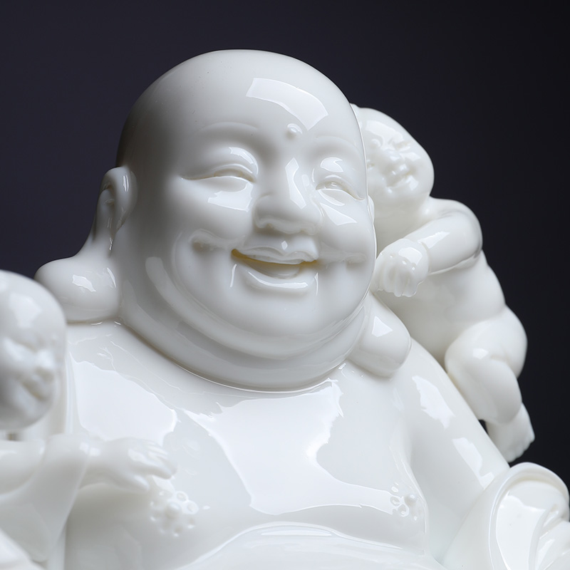 Yutang dai Lin Luyang master works show maitreya D01 gift porcelain carving home office furnishing articles lad - 507