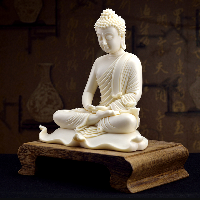 Yutang dai Lin Jiansheng dehua white porcelain porcelain carving art master yu huang bodhi Buddha Buddha Buddha Buddha furnishing articles