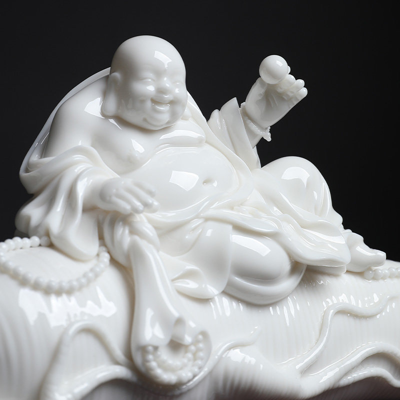 Yutang dai dehua white porcelain Su Youde master collect art furnishing articles peace ruyi ginseng D29-13