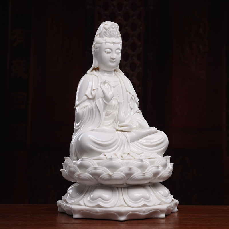 Yutang dai dehua white porcelain three western spirit like three holy Buddha avalokiteshvara smiling Buddha