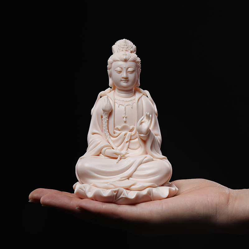 Yutang dai jade red porcelain is a horse of white marble this life Buddha Buddha bodhisattva furnishing articles 5 inches sitting lotus trend to Mr