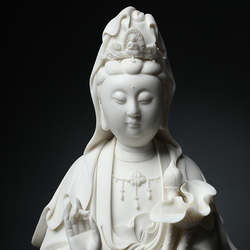 Yutang dai ceramic guanyin Buddha furnishing articles Liu Mingzhi manually signed 9 lotus avalokitesvara like its works of art