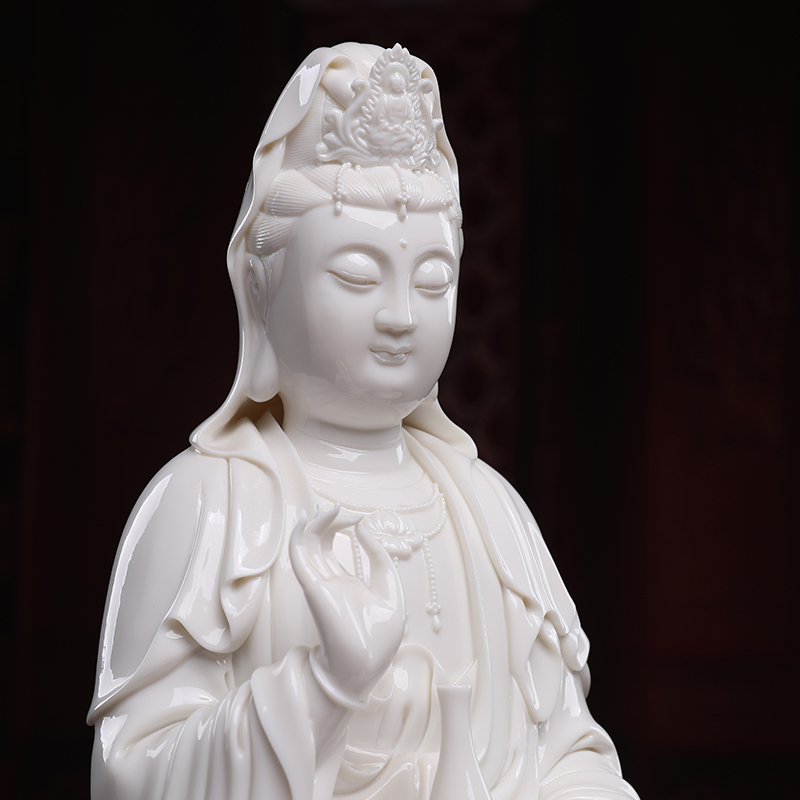 Yutang dai dehua white porcelain three western spirit like three holy Buddha avalokiteshvara smiling Buddha