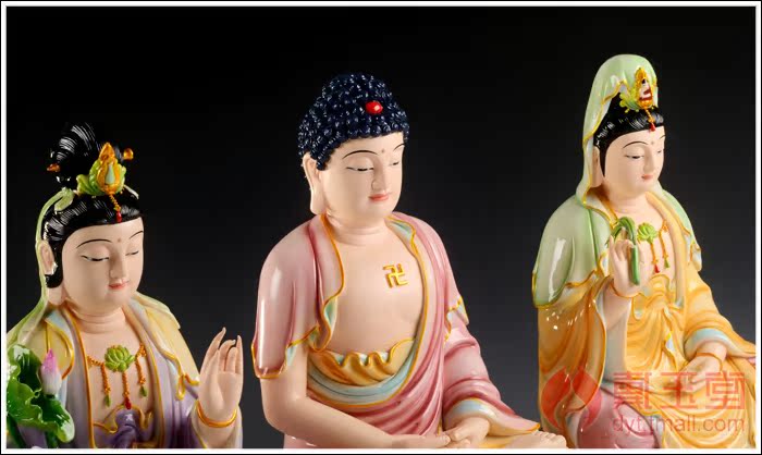 Ceramic production is pulled from the shelves 】 【 colorful 13 inches sitting half lotus trend to home for the Buddha bodhisattva