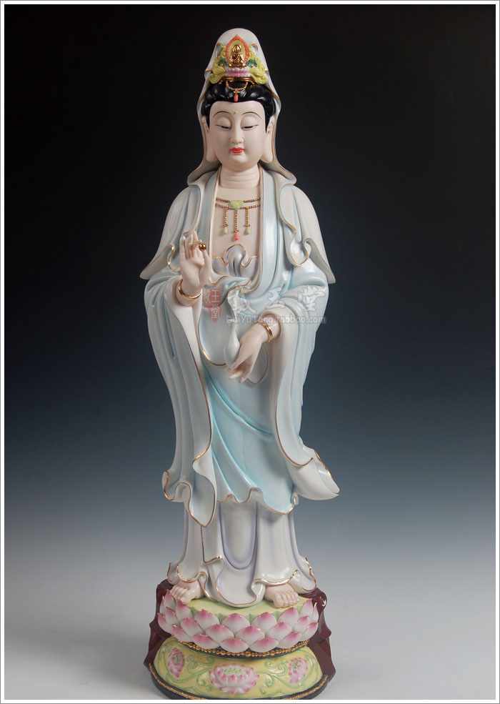 Master Lin Jiansheng ceramic production is pulled from the shelves 】 【 big Buddha furnishing articles 29 inches west three st