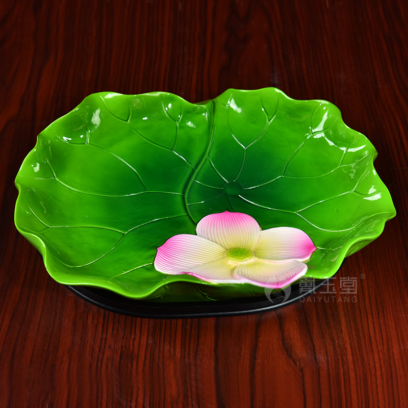 Yutang dai for ceramic plate household consecrate fruit bowl Buddha Buddha with supplies Buddha before furnishing articles 9 inch lotus fruit tray