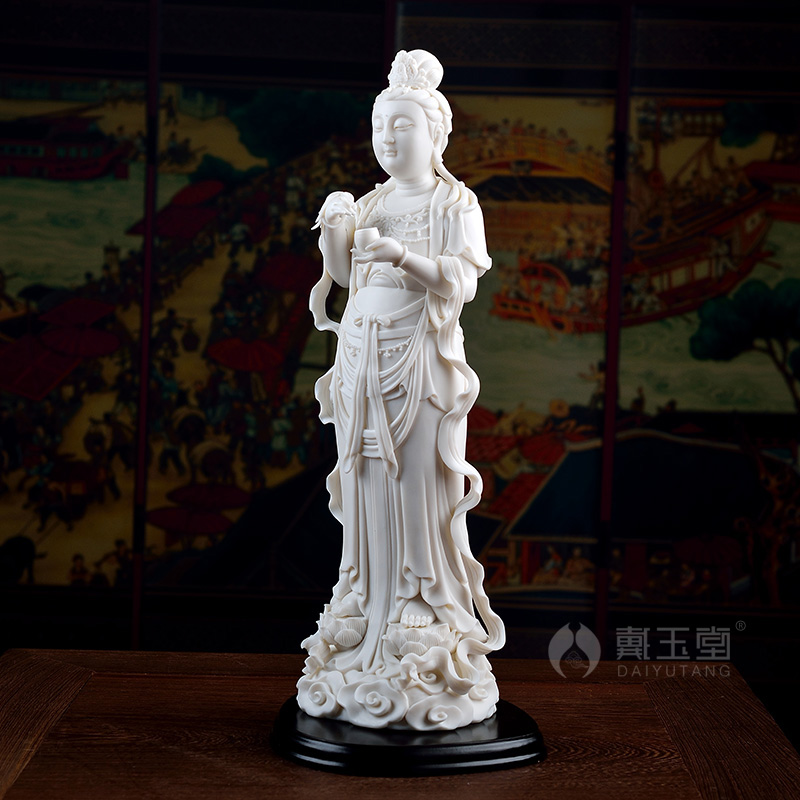 Yutang dai dehua porcelain its art ceramic Buddha furnishing articles/south China sea guanyin (lard white) D01-064