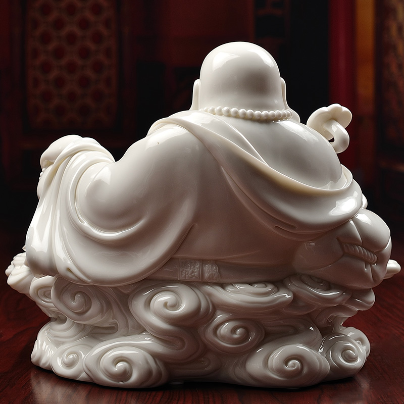 Yutang dai ceramic maitreya furnishing articles home sitting room adornment dehua white porcelain art/xiangyun laughing Buddha