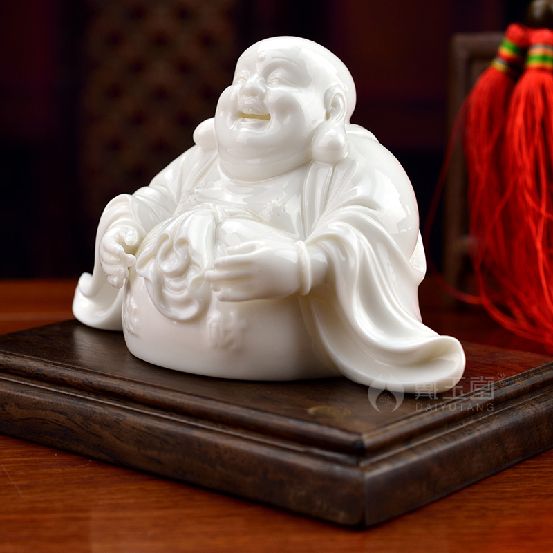 Dehua white porcelain production is pulled from the shelves 】 【 small figure of Buddha maitreya worship white marble porcelain smiling Buddha maitreya furnishing articles