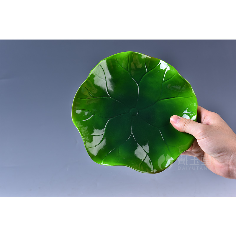 Yutang dai modern home desktop sitting room adornment ceramics furnishing articles/7 inch lotus leaf water waves compote D14-41