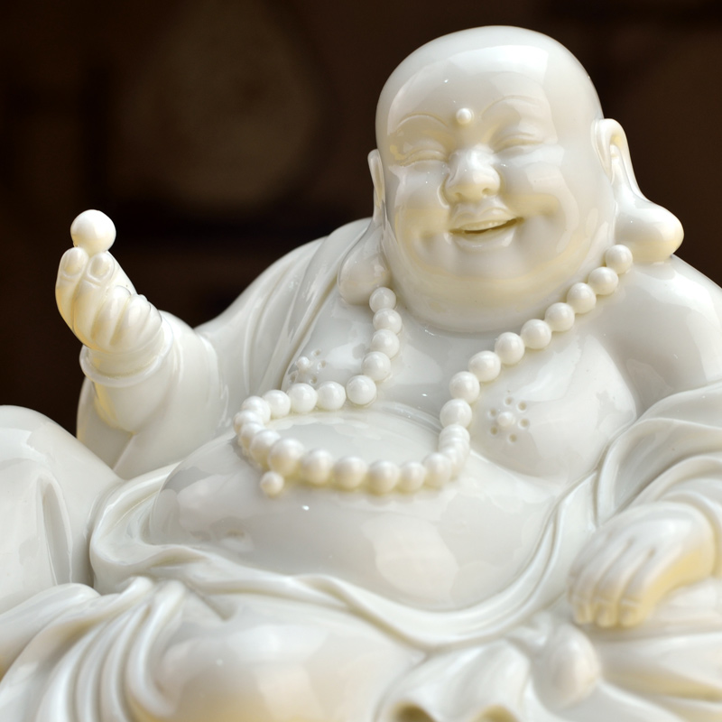 Yutang dai dehua white porcelain maitreya Buddha furnishing articles smiling Buddha maitreya pot - bellied ceramic crafts opening gifts away