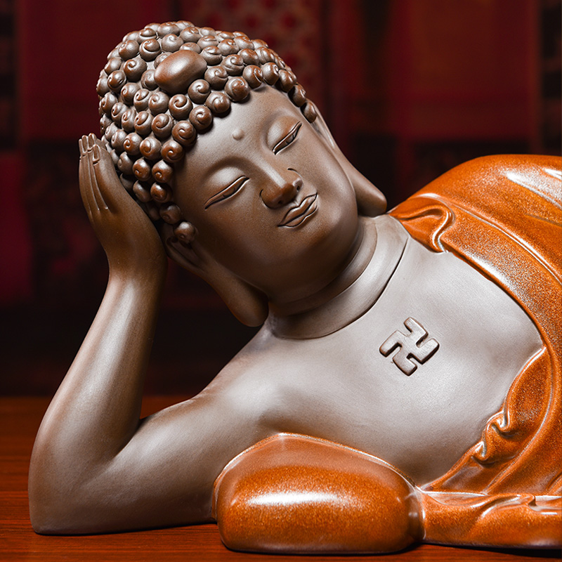 Yutang dai household dehua ceramic Buddha sakyamuni tathagata Buddha worship that occupy the home furnishing articles/sleeping Buddha sitting room