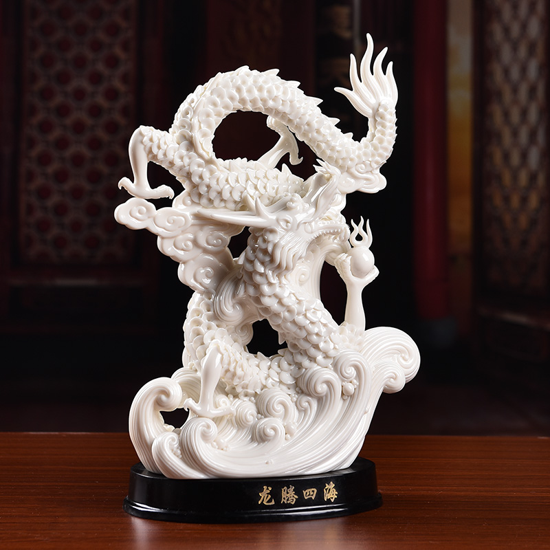 Yutang dai dragon furnishing articles ceramics handicraft Chinese wine indoor decorative porcelain decoration longteng sitting room