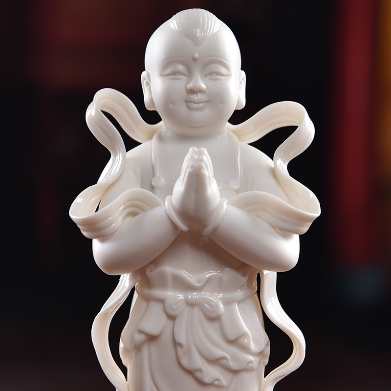 Yutang dai ceramic gold supplies TongZiLong getting home temple consecrate guanyin bodhisattva figure of Buddha furnishing articles