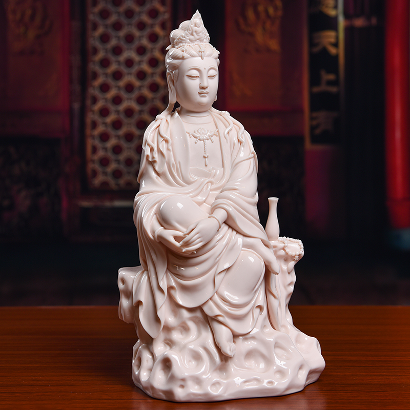 Yutang dai dehua ceramic Buddha crafts home furnishing articles worship the goddess of mercy guanyin/D18-48