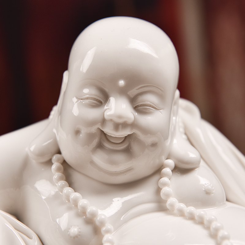 Yutang dai dehua white porcelain pot - bellied laughing Buddha maitreya Buddha furnishing articles play dragon porcelain carving art crafts household