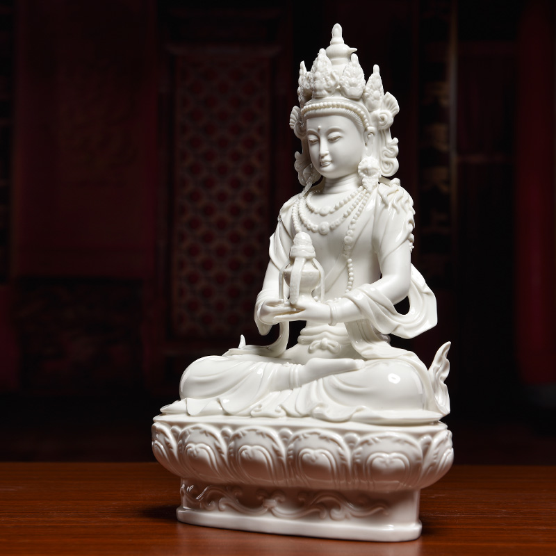 Yutang dai sect Buddha white porcelain its art furnishing articles ceramic technology/13 inches amitayus D27-202 - a