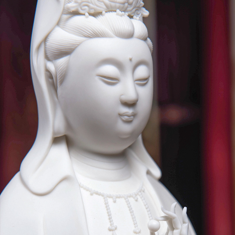 Yutang dai Liu Mingzhi furnishing articles for dehua ceramic Buddha avalokiteshvara lotus ruyi guan Yin/D19-07