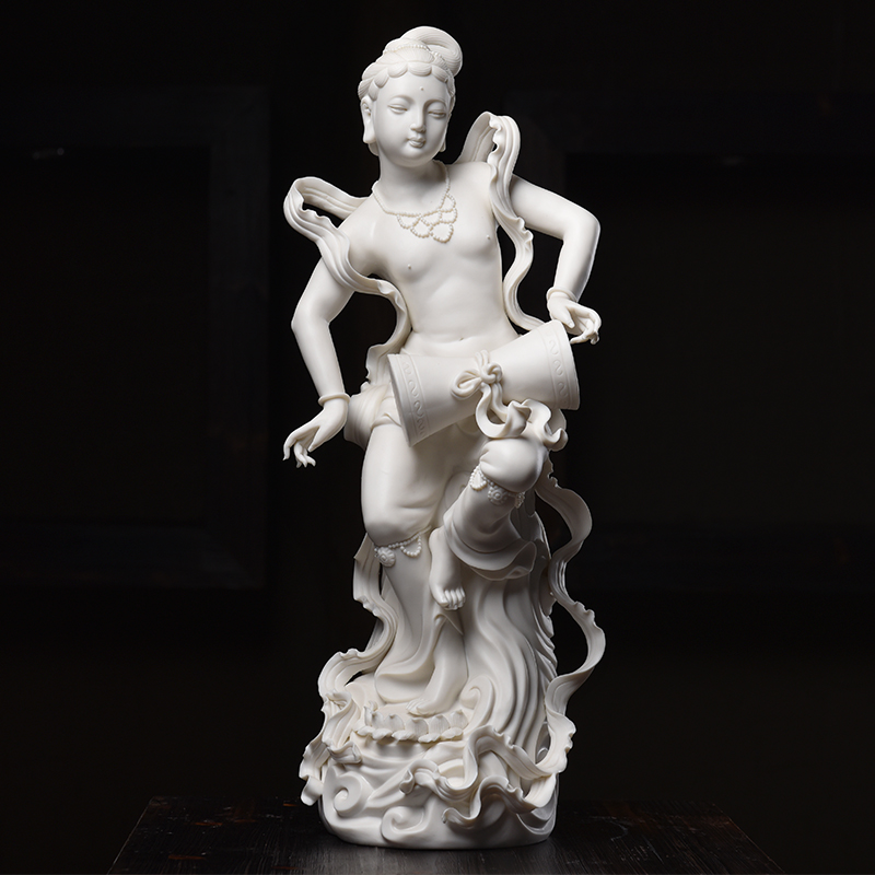 Yutang dai dehua ceramic Su Xianzhong dunhuang flying collecting art furnishing articles difference an acrylic cover