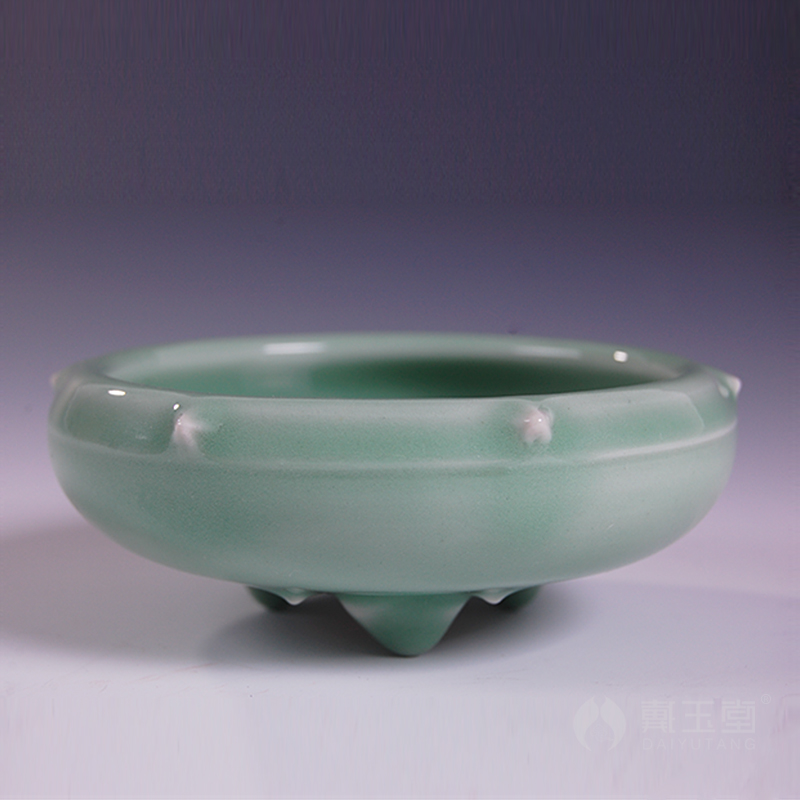 Longquan celadon production 5 fold 】 【 aromatherapy furnace manual censer consecrate Buddha with supplies ceramic household indoor