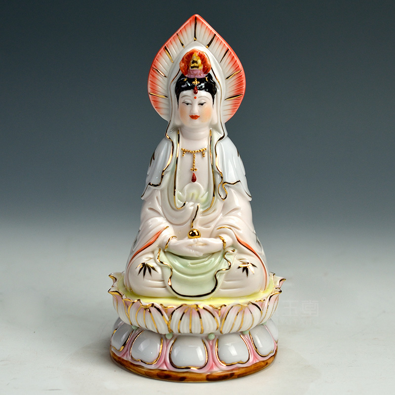 Lotus production 5 fold 】 【 tathagata avalokitesvara/double - sided goddess of mercy Buddha with ceramic Buddha