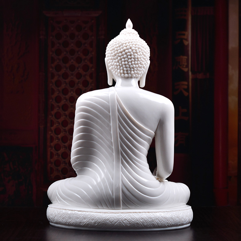 Yutang dai dehua ceramic Buddha furnishing articles from lard white porcelain bodh gaya shakyamuni Buddha D01-077 - a