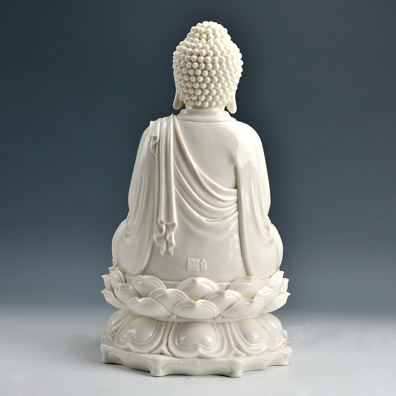 Yutang dai dehua white porcelain of Buddha enshrined furnishing articles/16 inches sitting Buddha Buddha D01-037 - c