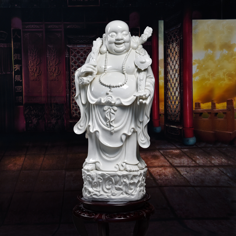 Yutang dai ceramic big Buddha floor furnishing articles vestibular adornment/1 m Gao Lishi maitreya D12-34