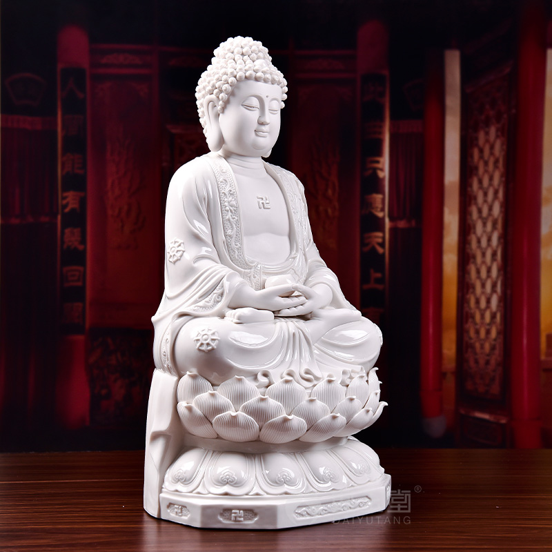 Yutang dai dehua ceramic Buddha amitabha Buddha triple gem home furnishing articles for lotus Buddha D21-08