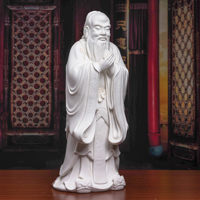 Yutang dai Confucius statute of Buddha furnishing articles dehua white porcelain art works Liu Mingzhi Confucius/D19-27