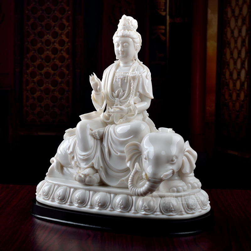 Yutang dai dehua white porcelain worship Buddha furnishing articles household/manjusri, samantabhadra bodhisattva white marble porcelain D01-050