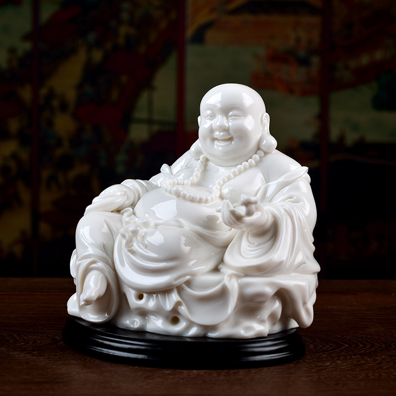 Yutang dai maitreya ceramics handicraft white marble porcelain its collection/satisfied smiling Buddha D01-025