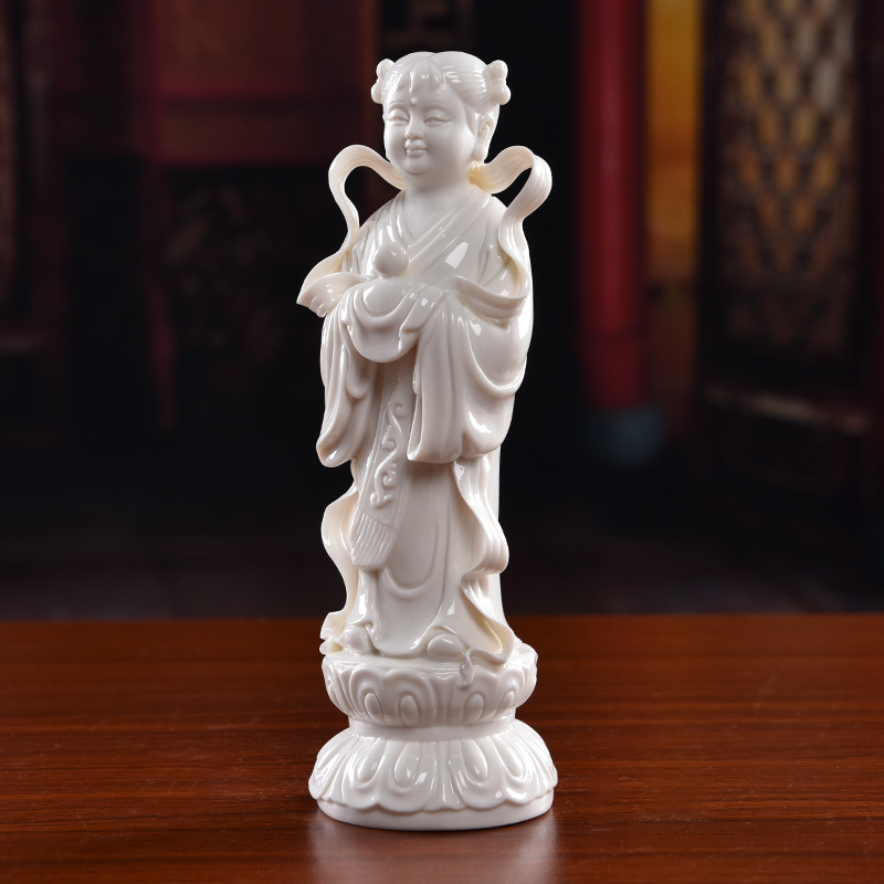 Yutang dai ceramic gold supplies TongZiLong getting home temple consecrate guanyin bodhisattva figure of Buddha furnishing articles