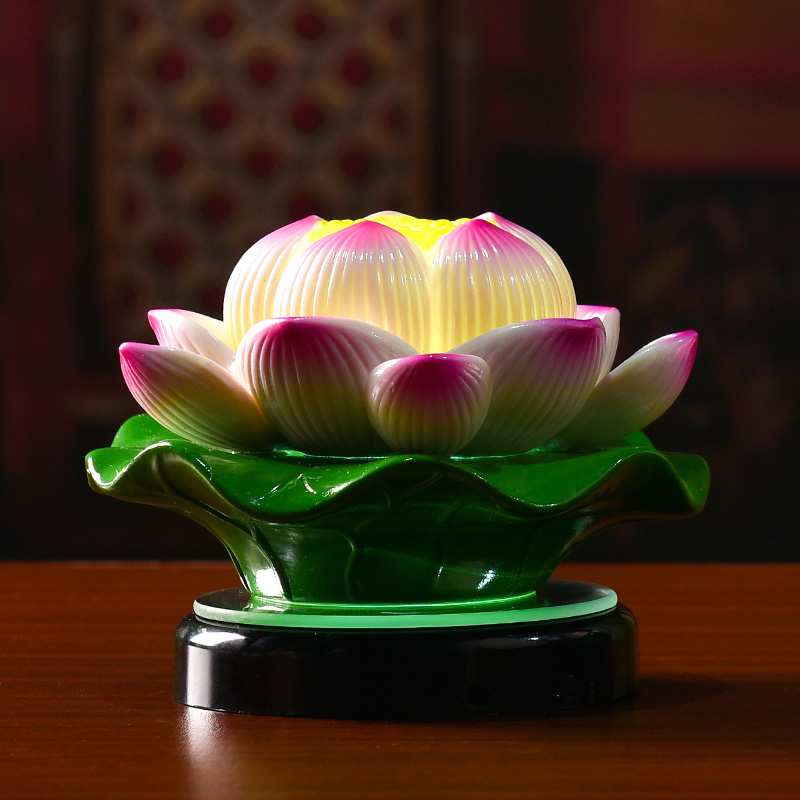 Yutang dai ceramic lotus lamp before Buddha GongDeng household Buddha worship supplies led towns/D20-119 - a 'model