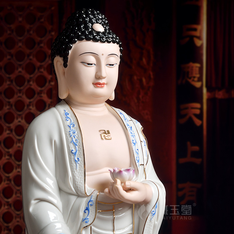 Yutang dai ceramic west three holy gods holy Buddha enshrined furnishing articles/23 inches color paint western three holy