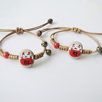 Korean couple student lucky cat Wangcai Wangcai ceramic bracelet female birthday gift Jingdezhen ceramic small jewelry